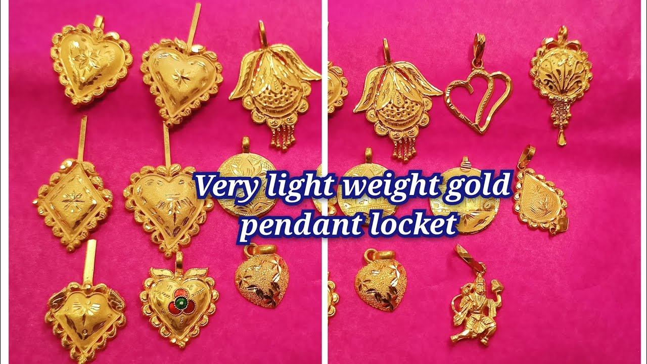 Gold locket pendant are very light weight and latest design | simple ...