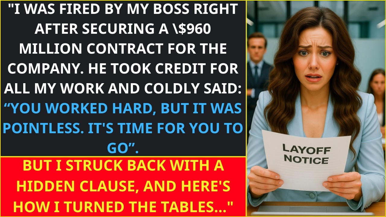 I Secured a $960M Deal, Got Fired the Next Day—So I Used a Hidden Clause to Destroy My Boss.