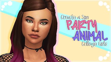 COLLEGE GIRLS: PARTY ANIMAL | The Sims 4 | Create a Sim + cc list & sim download