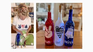 How to Make Some Adorable Patriotic Peace Love America Bottles in Red, White & Blue