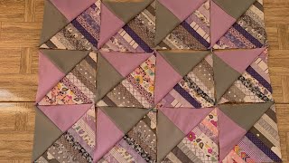 Bloco de Patchwork utilizando retalhos - colcha parte 1