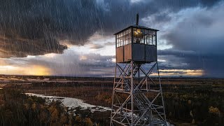 BRAVING FREEZING RAIN & BITTER COLD in a Fire Tower!
