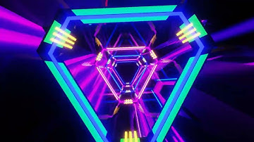 4K OLED Abstract Neon Triangle Tunnel Pink & Blue Color  Screensaver Saver loop Background no sound