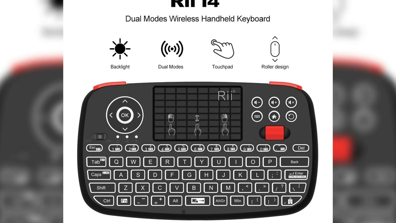 Latest Products You Must Know! Rii i4 Mini Bluetooth Wireless Keyboard With Touchpad 2.4GHz Backli