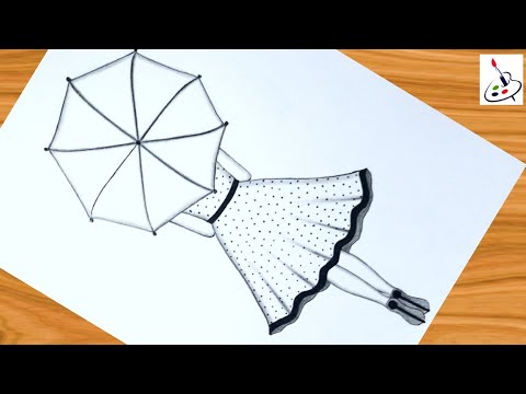 Old Fashioned Woman and Umbrella Sketch Vector Stock Vector - Illustration  of lady, sketch: 225172080