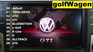 VW Golf 7 startup screen logo change / GTI Red line