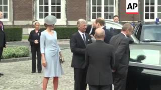 Belgian King and Queen arrive, meet dignitaries, ahead of commemoration event, including Duke and Du