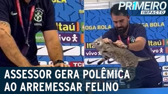 Gato viraliza após invadir entrevista de Vini Junior na seleção