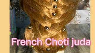 French choti with juda #french #braid #hairstyle #video #viral  👍🦋
