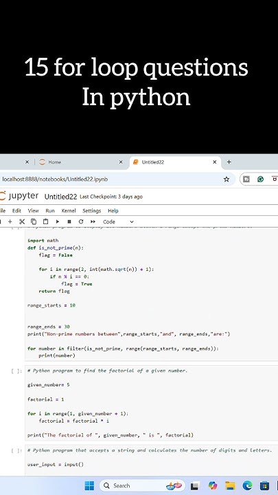 15 for loop Questions In Python #shorts #python - YouTube