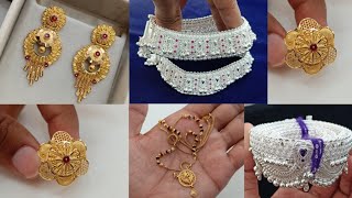 New Gold & Silver Jewellery Collection 2023 With Weight & Price || Heavy Anklets, Earrings Ring ||