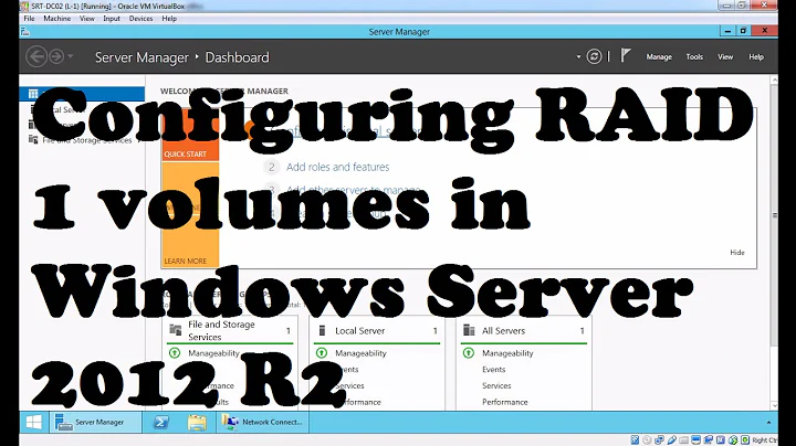 Configuring RAID 1 volumes in Windows Server 2012 R2