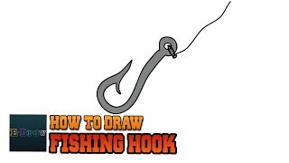 How to Draw Fishing Hook easy step by step drawing tutorial for