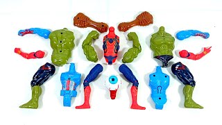 avengers superhero toys.. captain america vs hulk smash vs spiderman vs siren head.. merakit mainan.
