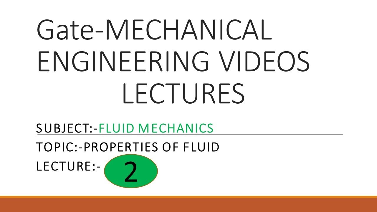 properties of fluids fluid mechanics lecture 2 - YouTube