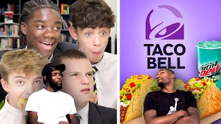 British Highschoolers try Taco Bell for the first time! HE DEMOLISHED THAT TACO BELL!! REACTION