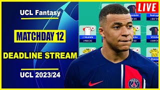 UCL Fantasy Matchday 12: Deadline Stream | Live Q&A | Champions League Fantasy Tips 2023/24 screenshot 2