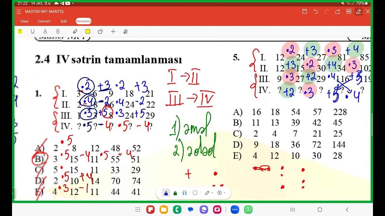 Master -  Dərs 4  (4-cü sətrin tamamlanması, Qanunauyğunluğu pozan  həddin tapılması, Analogiya)