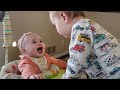 Baby Aubreys cute excitement! Siblings & playtime #7monthold #siblings #sensoryplay