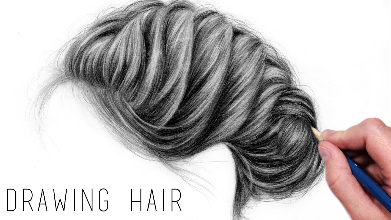 Drawing and shading a realistic hair bun with graphite pencils  YouTube