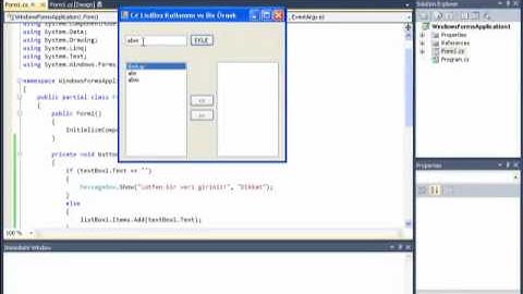 C# - ListBox Kullanımı ve Örnek