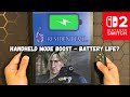 How long does Resident Evil 6 last on the Switch 2 with Handheld Boost? (During gameplay)