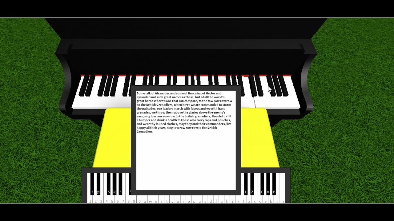 British Grenadiers on Piano (Casual) Played by letters of lyrics. YouTube