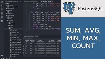 สอน PostgreSQL: การใช้ฟังก์ชัน COUNT, SUM, AVG, MIN, MAX เพื่อสรุปข้อมูล