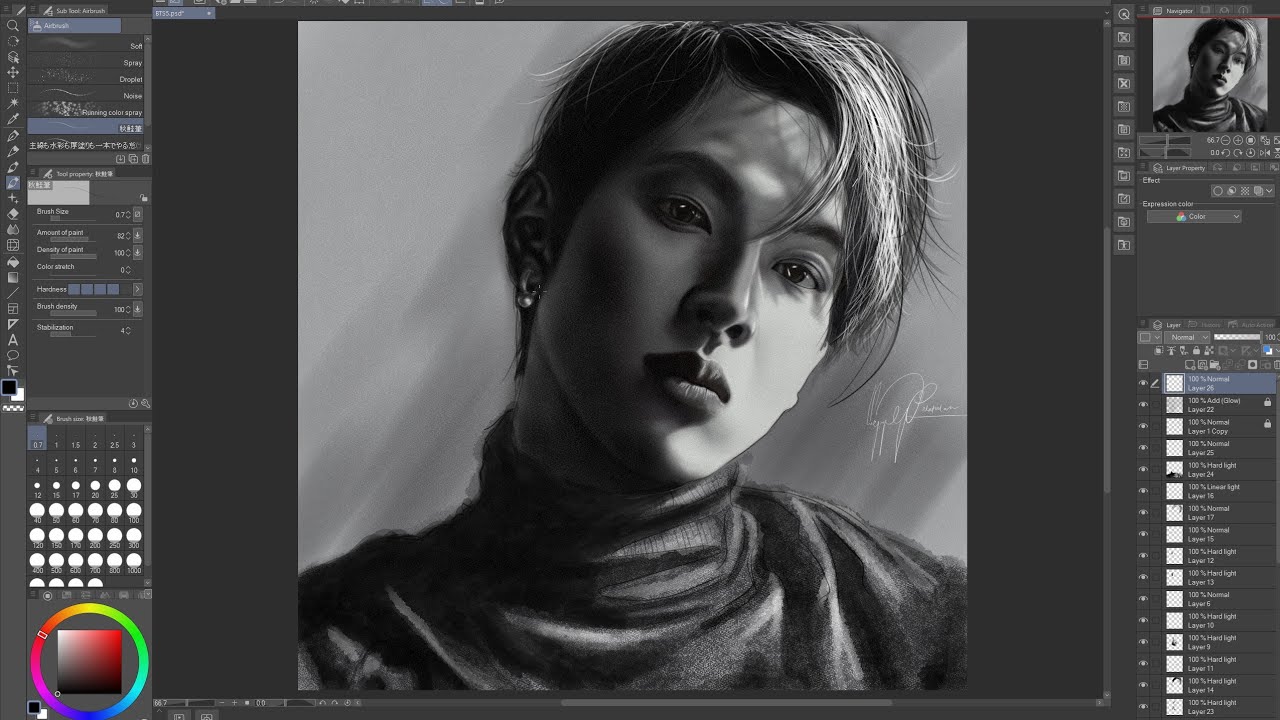 Digital Portrait Painting using Clipstudio Paint - YouTube