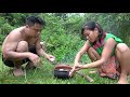 Primitive Life: Meet Big Goose Lays Lots of Eggs - Cooking Goose Eggs With Tomato