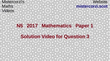 Q3 Paper 1 SQA 2017 National 5 Mathematics Exam.