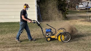 How to Power brush, Scarify and remove thatch from lawn