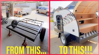 (Time-Lapse) 5X8 Teardrop Camper Build in 15 Minutes! (With Walk Around)