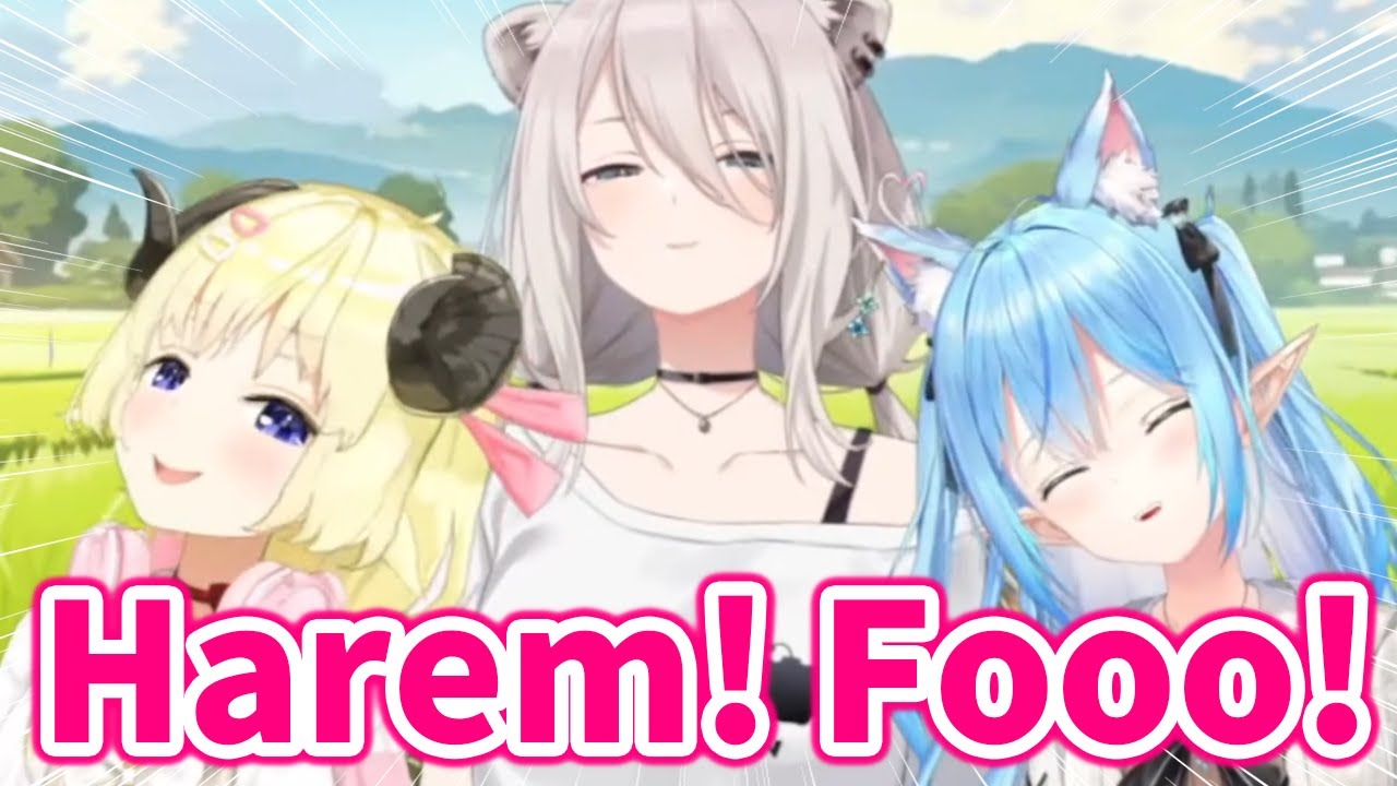 Botan gets excited after getting sandwiched by her 2 wifes【Hololive/Eng sub】