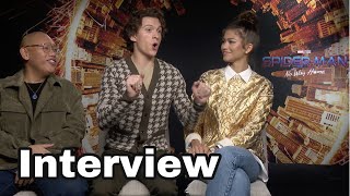 TOM HOLLAND, ZENDAYA, JACOB BATALON SPIDER-MAN: NO WAY HOME Cast Interviews! SPOILER FREE