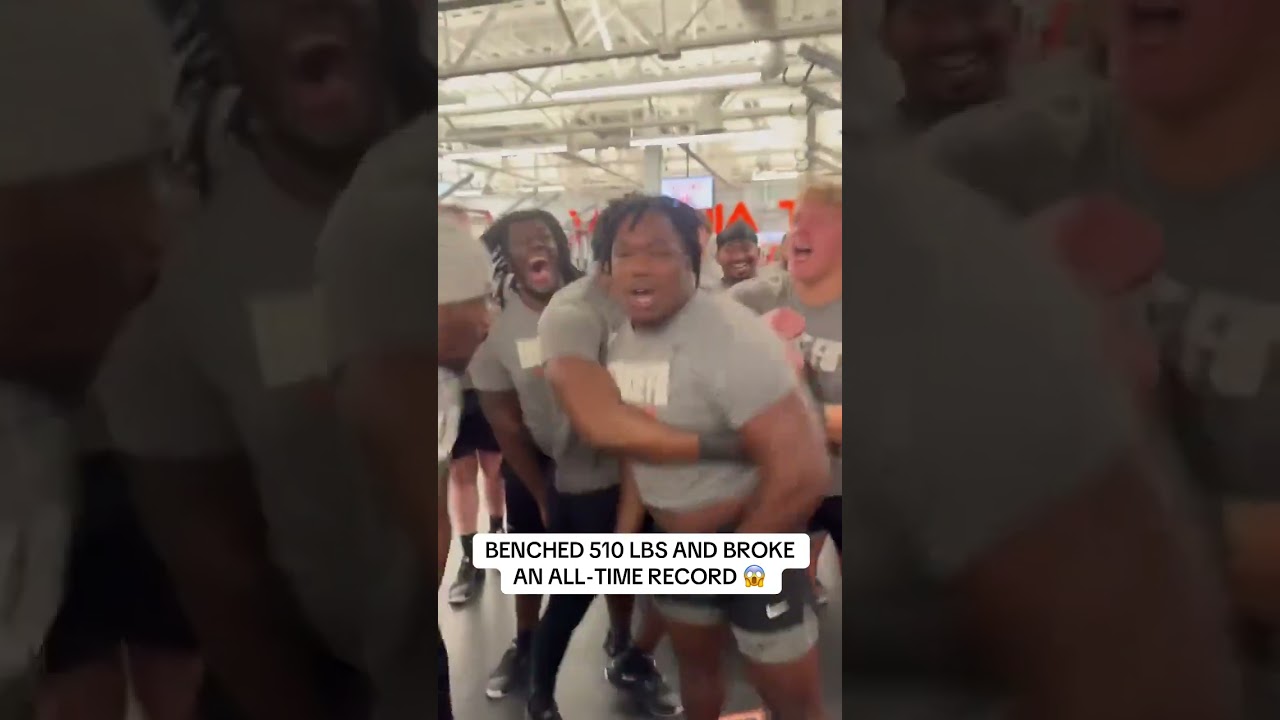 Kemari Copeland broke the all-time Virginia Tech bench press record 🤯 (via kemaricopeland/IG)