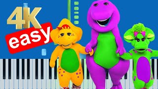 Barney - If All The Raindrops Slow Easy Beginner Piano Tutorial 4K