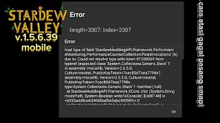 Stardew valley, smapi failed, and error, android.!!!| #stardewvalley #tutorial