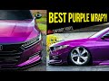 Tinybot metal paint purple vinyl wrap on a bagged accord 10th gen