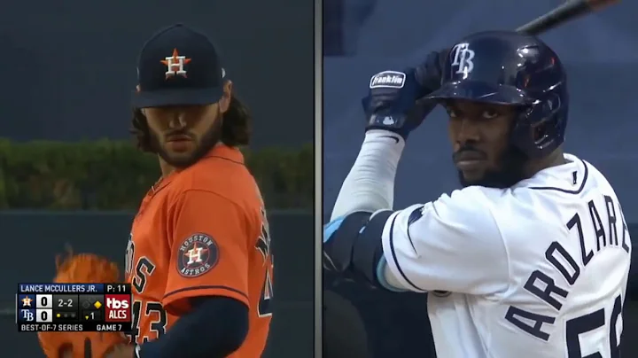 Randy Arozarena Home Run 2 Run1st inning off McCullers Jr Rays vs Astros NLCS Game 7