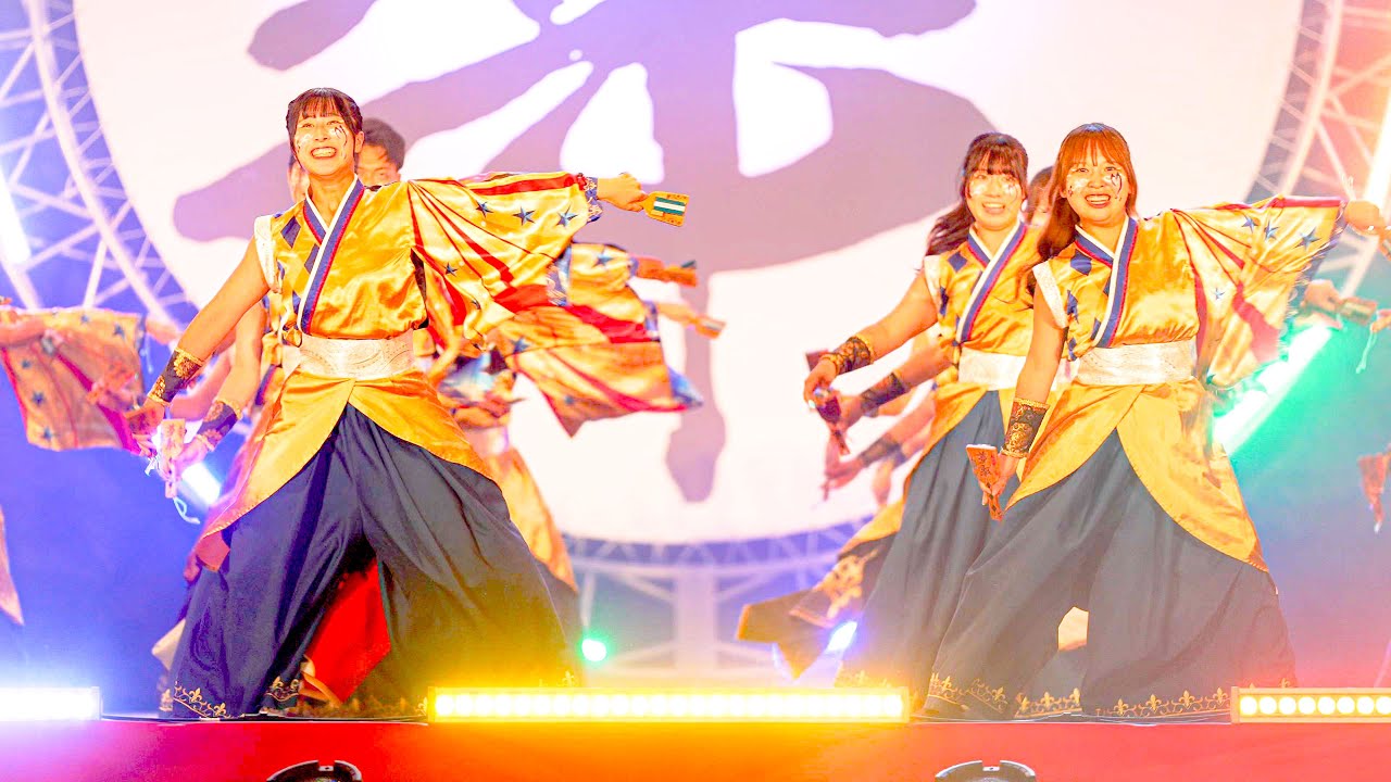 4K] 学生よさこいチームおどりんちゅ 夜の部 富山のよさこい祭り 2025