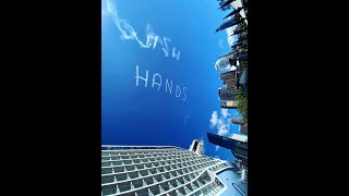 A guy writes “Wash Hands” in the sky over Sydney Harbour. 😊😊😊🤢🤢🤢🤢