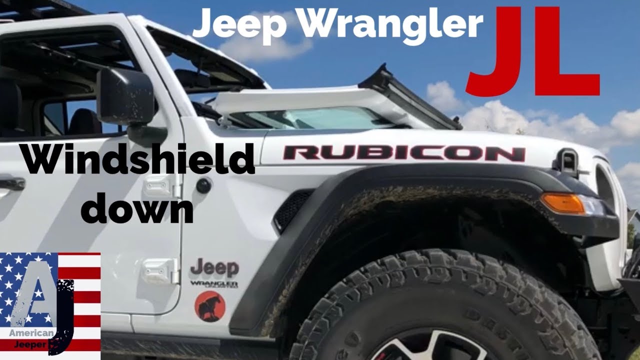 How to put down the windshield on a Jeep Wrangler JL - YouTube