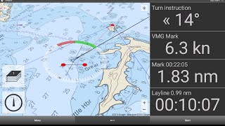 Nautical charts overlay in SailRacer.net app screenshot 1