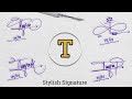 Creative Signature Design With Letter T Signature Making Tutorial 
