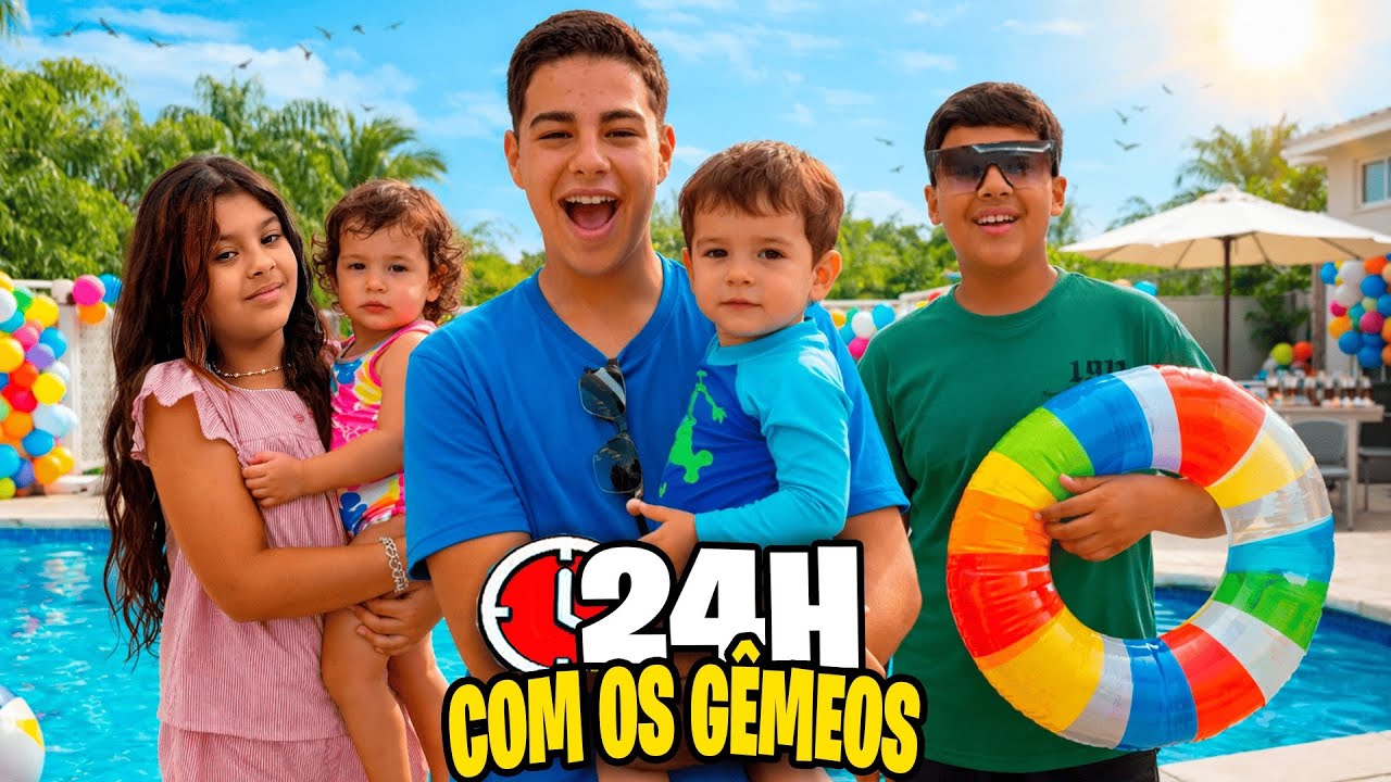 CUIDAMOS DE IRMÃOS GÊMEOS *festa na piscina e mto mais🍼 eles voltaram!