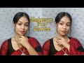 Simple elegant makeup for saree  black red saree makeup look  juhita paul