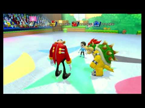 Mario Sonic At The Olympic Winter Games Team Riptide Fail In Dream Figure Skating