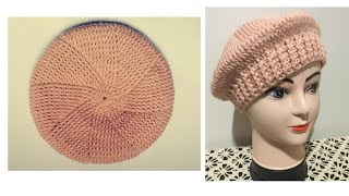 كروشية طاقية بيرية الدوامة crochet beret
