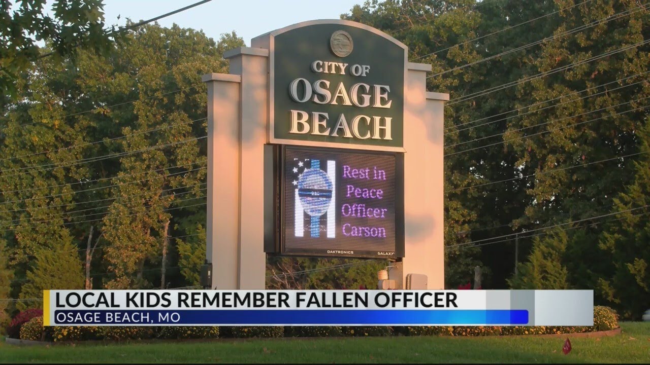 Local kids pay tribute to fallen Osage Beach Police Officer - YouTube